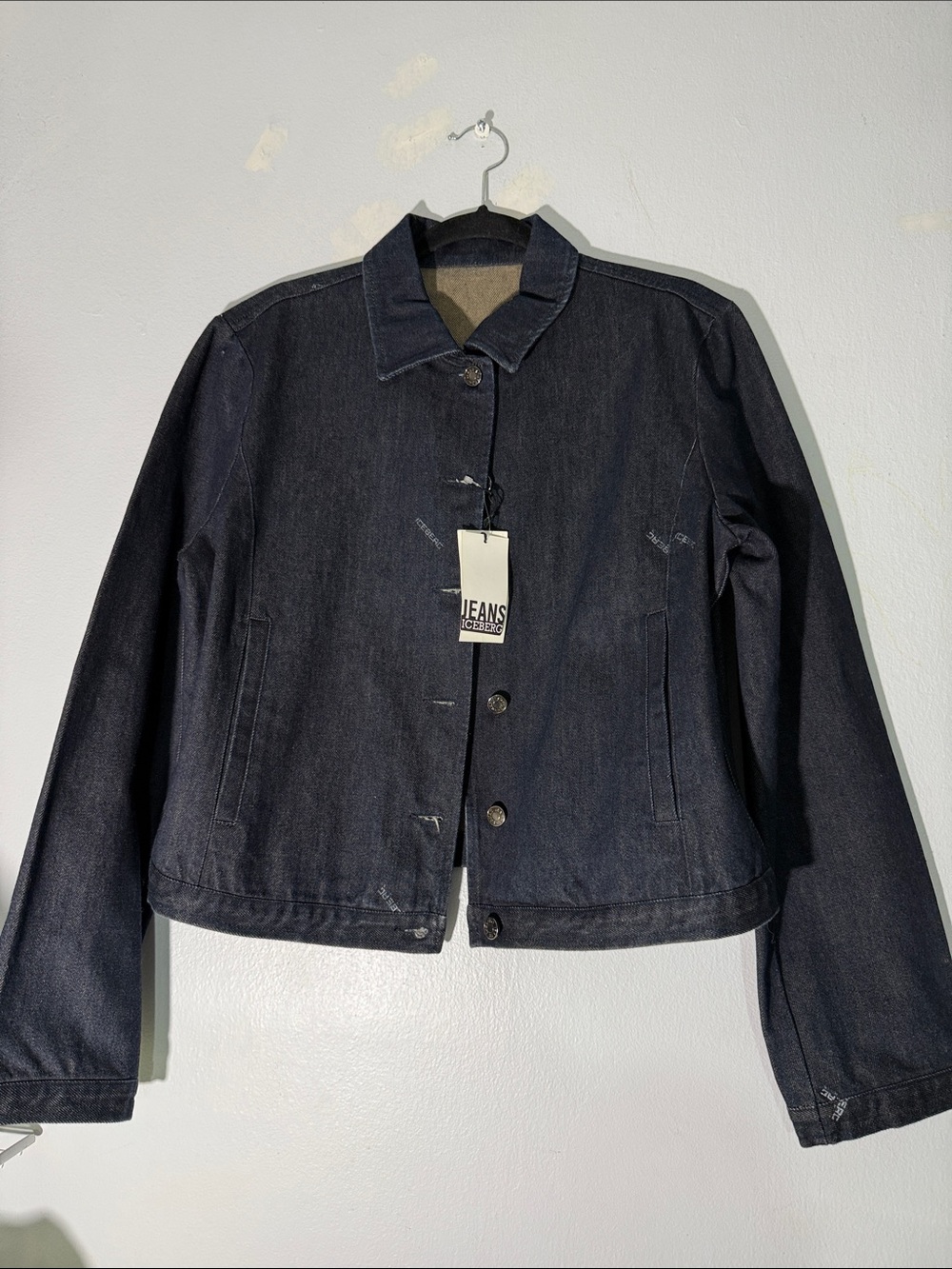 NWT ICEBERG Jeans Dark Indigo Jean Jacket M/L